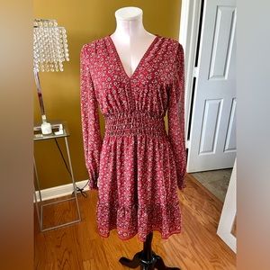 Max Studio Floral Smocked Waist Dress M. NWT